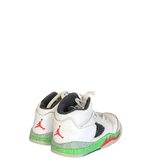 Boys Nike Air Jordan 5 Retro BP 'Pro Stars' Sneakers Size 8C White Green - Picture 4 of 6